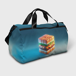 Спортивная сумка Абстрактный гамбургер в форме куба