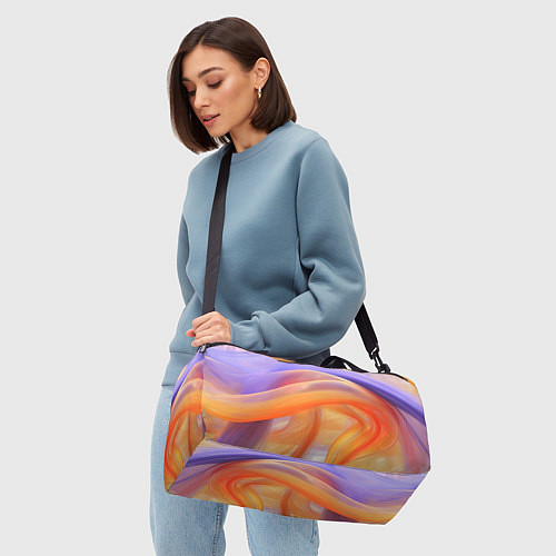 Спортивная сумка Оранжевая и синяя абстрактная дуга / 3D-принт – фото 4