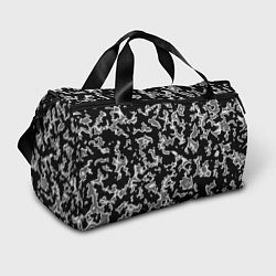 Спортивная сумка Капли жидкого металла - камуфляж на чёрном