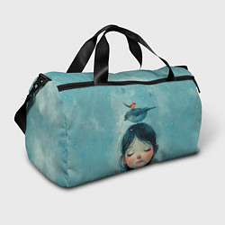 Спортивная сумка Девочка с птицами