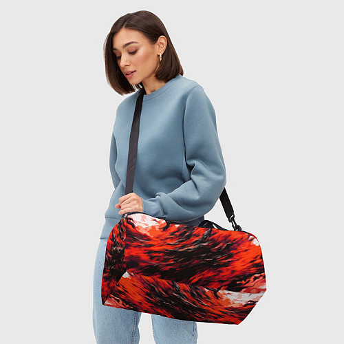 Спортивная сумка Чёрная и красная буря / 3D-принт – фото 4