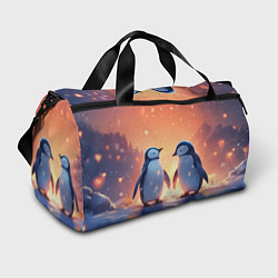 Спортивная сумка Романтичная пара пингвинов