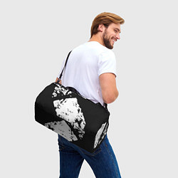 Сумки спортивные Чёрно белые краски, цвет: 3D-принт — фото 2