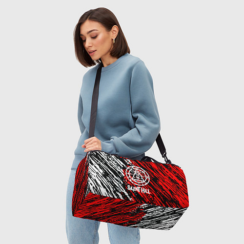 Спортивная сумка Silent hill краски белые и красные штрихи / 3D-принт – фото 4