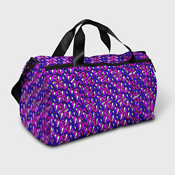 Сумки спортивные Фиолетовый узор и чёрная обводка, цвет: 3D-принт