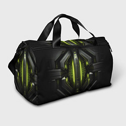 Спортивная сумка Яркая зеленая неоновая киберброня