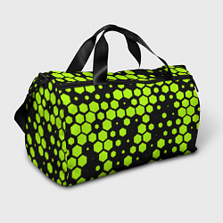 Спортивная сумка Зеленые соты киберпанк