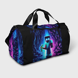 Спортивная сумка Minecraft - neon character ai art