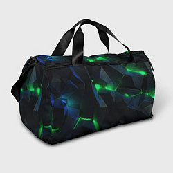 Спортивная сумка Объемная геометрическая зеленая неоновая абстракци