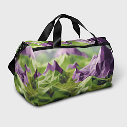 Спортивная сумка Геометрический пейзаж фиолетовый и зеленый