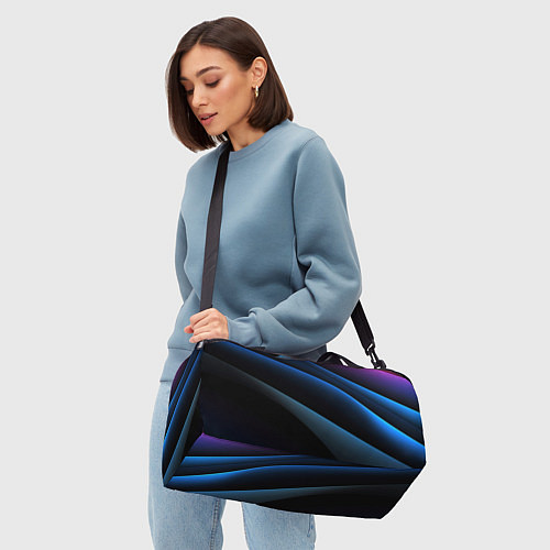 Спортивная сумка Синий стильный абстрактный геометрический стиль на / 3D-принт – фото 4