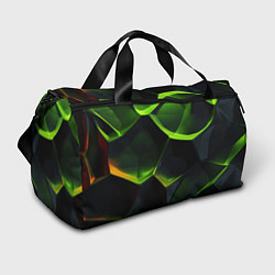 Спортивная сумка Green neon abstract geometry