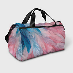 Спортивная сумка Пастельно-голубые и розовые перья