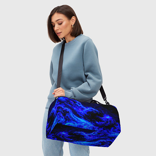 Спортивная сумка Синий густой дым - inferno blue / 3D-принт – фото 4