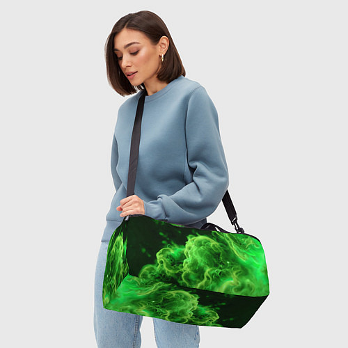 Спортивная сумка Зелёный густой дым - inferno green / 3D-принт – фото 4