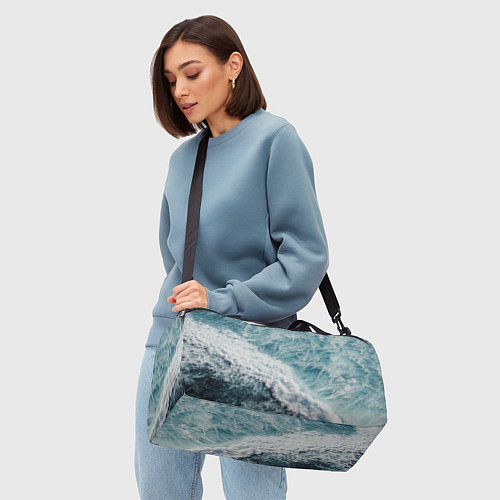 Спортивная сумка Морская бирюзовая волна / 3D-принт – фото 4