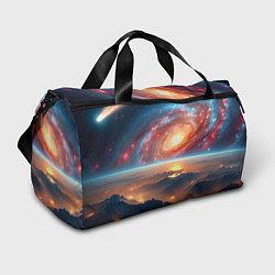 Спортивная сумка Разноцветная далёкая галактика - неоновое свечение