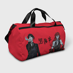 Сумки спортивные Темный дворецкий Себастьян и Грелль, цвет: 3D-принт