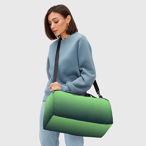 Спортивная сумка Градиент зелёный в синий / 3D-принт – фото 4