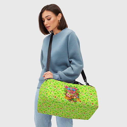 Спортивная сумка Свинка с гитарой жаркое лето / 3D-принт – фото 4