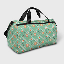 Спортивная сумка Зеленый цветочный - ретро