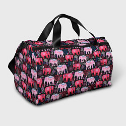 Спортивная сумка Орнамент разноцветных слонов