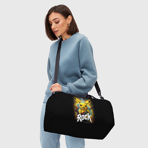 Спортивная сумка Пикачу рокер с электрогитарой / 3D-принт – фото 4
