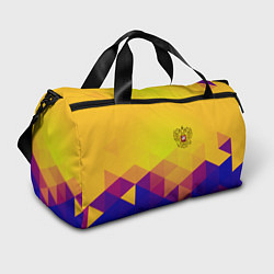 Спортивная сумка Желтая геометрия - спорт Россия с гербом