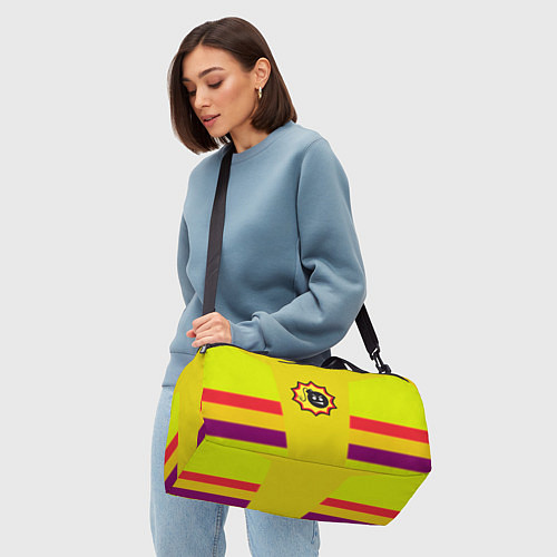Спортивная сумка Serious Sam logo - yellow geometry / 3D-принт – фото 4