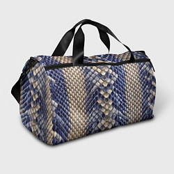Спортивная сумка Синяя и серая кожа змеи