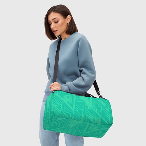 Спортивная сумка Мятный зелёный однотонный геометричный / 3D-принт – фото 4