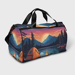 Спортивная сумка В лесу с палаткой