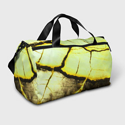 Спортивная сумка Трещины на абстрактном жёлтом фоне