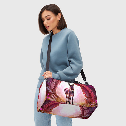 Спортивная сумка Осел в розовом свете / 3D-принт – фото 4