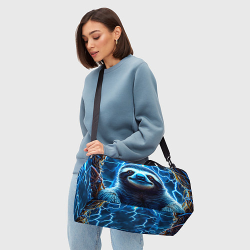 Спортивная сумка Ленивец в разрядах молний / 3D-принт – фото 4