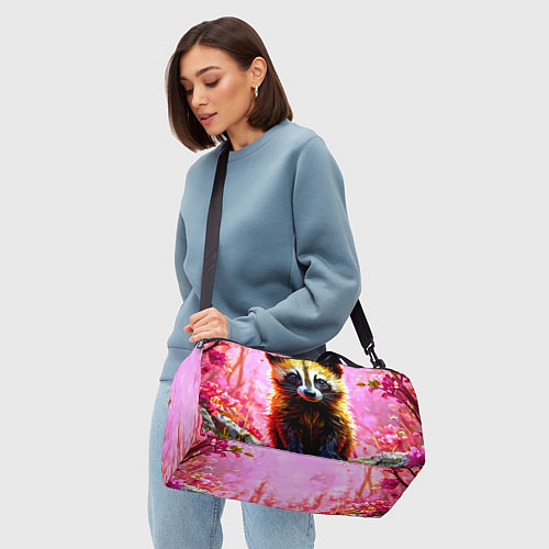 Спортивная сумка Росомаха в розовом лесу / 3D-принт – фото 4