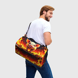 Сумки спортивные Свинка в огне, цвет: 3D-принт — фото 2