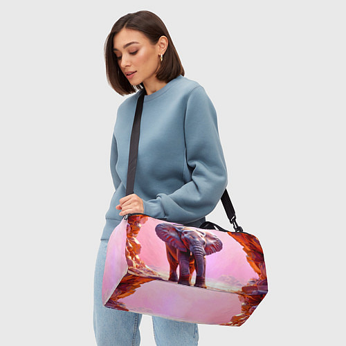 Спортивная сумка Слон в розовом / 3D-принт – фото 4