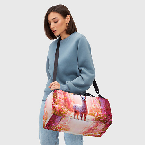 Спортивная сумка Альпака в розовом / 3D-принт – фото 4