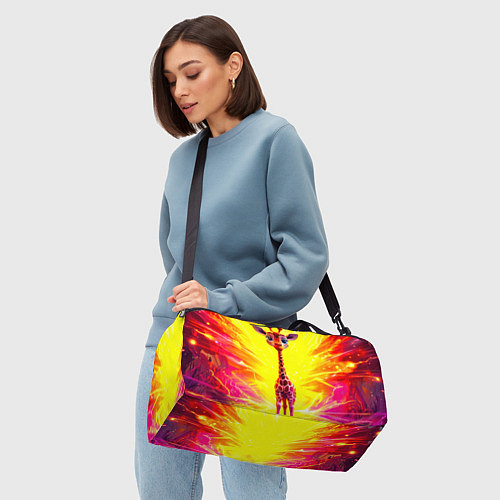 Спортивная сумка Жирафик в желтых искрах / 3D-принт – фото 4