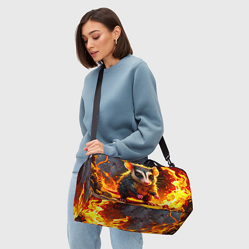 Спортивная сумка Опоссум в огне / 3D-принт – фото 4