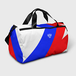 Спортивная сумка Герб Российского государства на фоне цветов флага