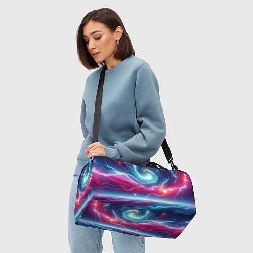 Спортивная сумка Spiral neon galaxy - ai art fantasy / 3D-принт – фото 4