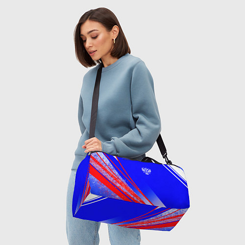 Спортивная сумка Герб России на фоне цветов флага государства / 3D-принт – фото 4