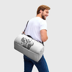 Сумки спортивные Герб Российской федерации белый с чёрным, цвет: 3D-принт — фото 2