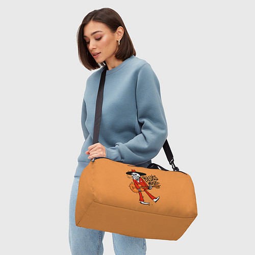 Спортивная сумка Блюз музыка - скелет с гитарой / 3D-принт – фото 4