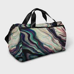 Спортивная сумка Абстракция тёмные краски с текстурой