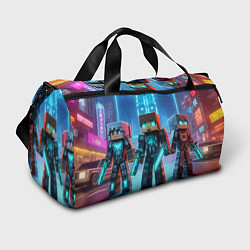 Спортивная сумка Minecraft - ai art neon glow