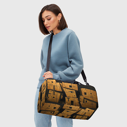 Спортивная сумка Глаза в каменных домах / 3D-принт – фото 4