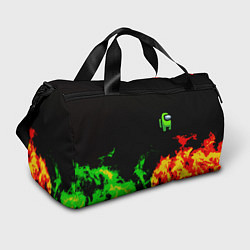 Сумки спортивные Амонг ас огненная текстура, цвет: 3D-принт